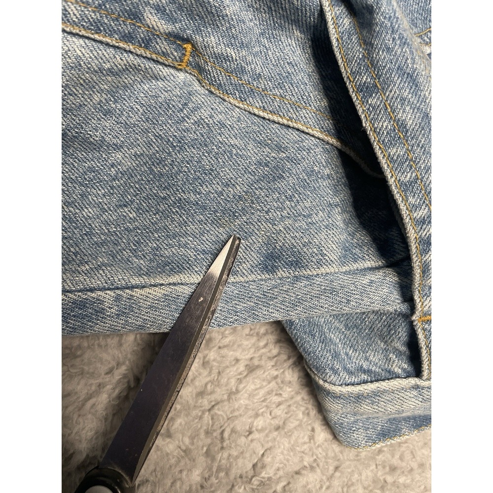 RARE Vintage 90s Stickshift‎ Bart Simpson The Simpsons Blue Denim Jacket Mens S - Picture 12 of 16
